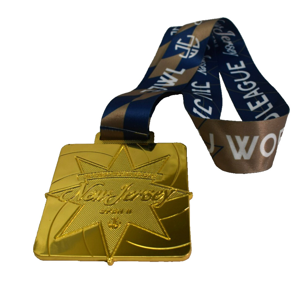 Jiu Jitsu World League New Jersey Open II Gold Medal with Ribbon Large 4″