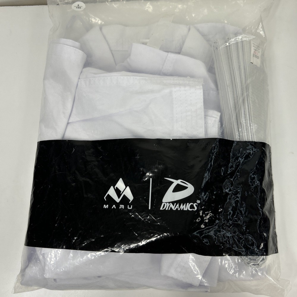 Dynamics Taekwondo Martial Arts Size 2/160 Uniform White Pants Top Belt