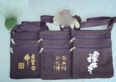 High Quality Canvas Buddhism Sachets Buddha Blessing Bag Shaolin Monk