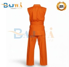 Karate Training Uniform Orange Sleeveless Martial Arts Gi Lightweight Suit