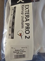 Mooto Extera Pro 2 Men’s Taekwondo Uniform M White/Black V-Neck -Size(M)/(160)