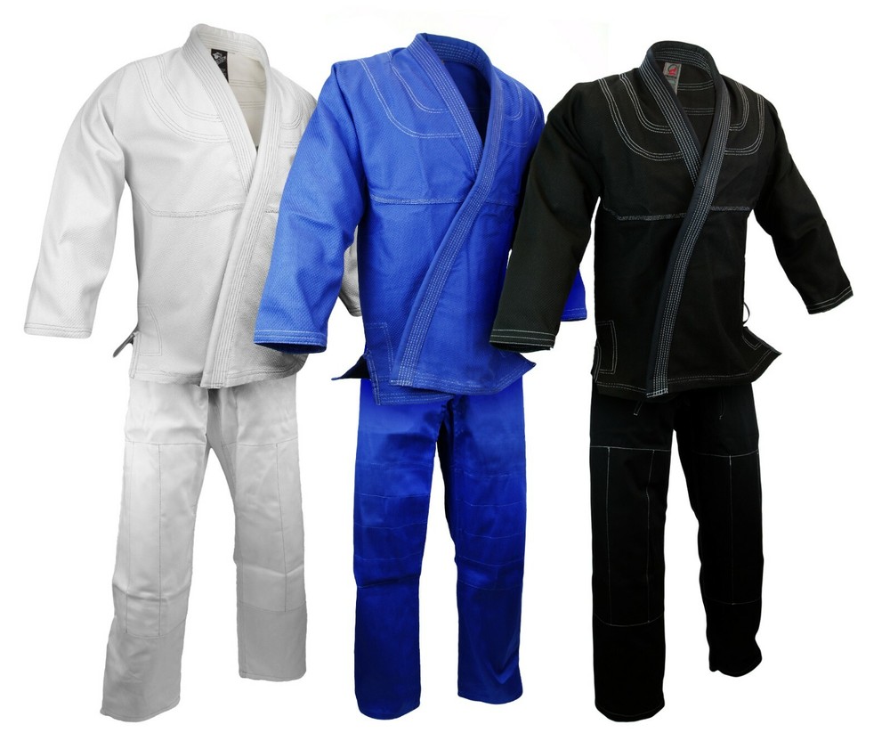 Double Weave BJJ Gi Kimono, 100% cotton Preshrunk, Jiu Jitsu Uniform set 500G