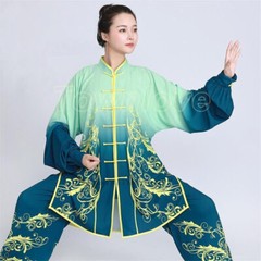 Tai Chi Uniform Traditional Wushu Kungfu Suit Gradient Color Martial Arts Suit