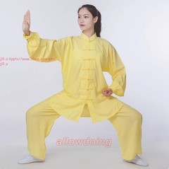 Men Women Linen Tai Chi Uniforms Kung Fu Suit Martial Arts Wing Chun Clothes Set