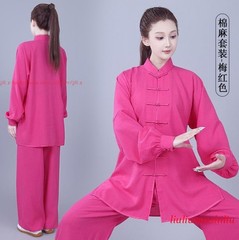 Unisex Kung Fu Tai Chi Suit Cotton Linen Shirt+Pants Wushu Martial Art Uniforms