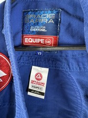 Gracie Barra Brazilian Youth SIZE Y3 Jiu Jitsu Storm Gi Top Only BLUE
