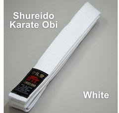 SHUREIDO BW Karate White Belt Obi 100% Cotton Made in Japan Okinawa Brand
