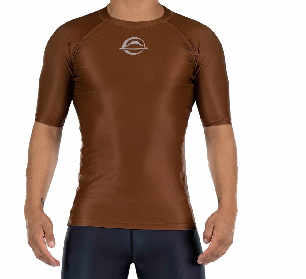 Fuji Sports Baseline IBJJF Ranked BJJ Jiu Jitsu ShortSleeve SS Rashguard – Brown