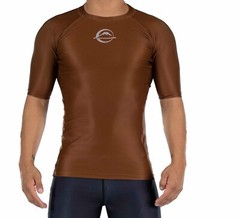 Fuji Sports Baseline IBJJF Ranked BJJ Jiu Jitsu ShortSleeve SS Rashguard – Brown