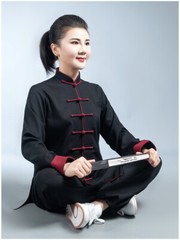 Tai Chi Clothes Martial Art Uniform Wushu Clothing Kung Fu Dress Unisex Black
