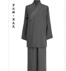 Buddhist Shaolin Monk Robe Full Set Linen Kung Fu Suit Meditation Uniforms