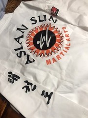 AAMA White Karate Gi 🥋 SiZe 3 Pants And Belt Taekwondo ASIAN SUN LOGO