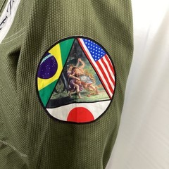 Jiu Jitsu Gi Size A2 Olive Green Biblical Scene Genesis 32 Brazil USA Japan Flag