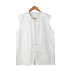 Chinese Waistcoat Wing Chun Sleeveless Vest Martial Arts Buddhist Monks Uniform