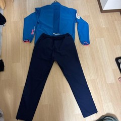 ASICS Japan Wrestling National Team Tracksuit Set XL Blue Navy Jacket & Pants