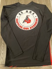 Men’s Rashguard Jiu Jitsu Anthem MMA Fight Compression Shirt Black Red 3XL