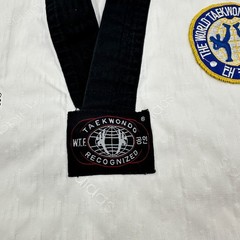 Vtg Adidas Taekwondo Dobok Uniform Top Size 00 130cm WTF Patches USA Korea