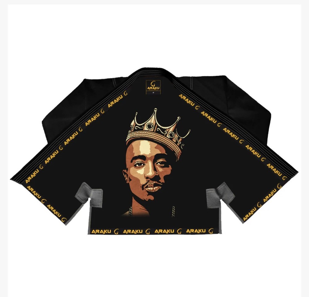 Araku BJJ Gi Tupac Thug Life Custom Rare Black Size A5