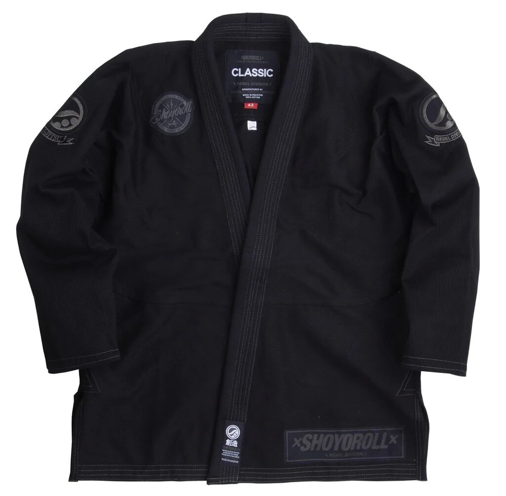 BJJ Gi Shoyoroll Cut Batch 51 REBEL Japan BJJ Uniform 450 GSM Black **With Bag**