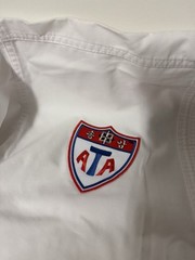 ATA Youth Gi Tae Kwon Do Uniform Karate Judo Top OnlyEmbroidered Patch Size 4