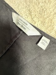 Paris Atelier & Other Stories Linen Dress Women L Gray Puff Sleeve Square Neck