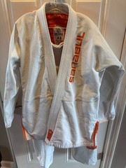 Sanabul Highlights Pro Competition BJJ Jiu Jitsu Gi – White/Orange – Size A3