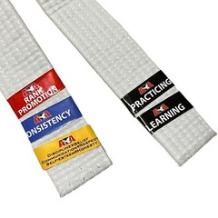 ATA White Karate Belt For Youth 24” Long Martial Arts Kung Fu Uniform Gi