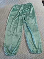 Satin Uniform, tai chi kung fu wing chun, top pants belt, green, short sleeve