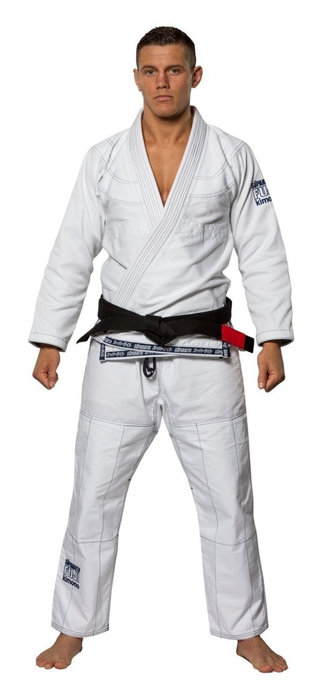 Fuji Suparaito Super Lightweight Mens Brazilian Jiu-Jitsu BJJ Gi – White w Navy
