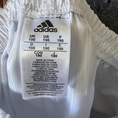 Adidas Size 190 White Taekwondo Karate Pants Martial Arts Elastic Waist NWOT
