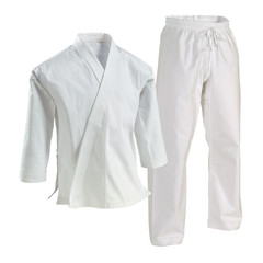 Martial Sports Premium Middleweight 9.5oz Karate/TKD Uniform Gi – White, Black