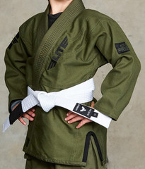 Elite Gi & Gear Core Green Brazilian Jiu Jitsu Kids BJJ Gi Embrace the Pain