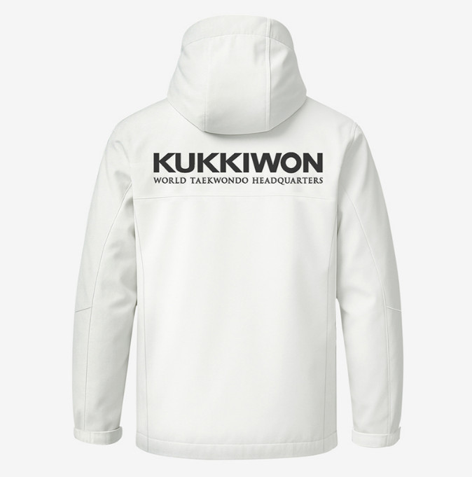 Kukkiwon Taekwondo Martial Arts Windbreaker White Full Zip Authentic