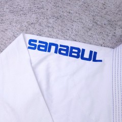 Sanabul Gi Size A0 Top Logo White Blue BJJ Fight Training Jiu Jitsu Martial Arts