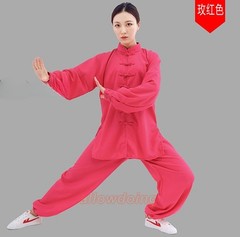 Unisex Cotton Kung Fu Tai Chi Uniform Morning exercise martial arts Clothes Suit