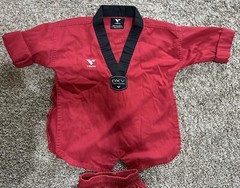 Vision DXV Taekwondo Size 00/130cm Youth Red Martial Arts Uniform Set
