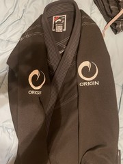 Origin Jiu-Jitsu Gi set A1/S black jacket medium pants with raptor bag (blue)