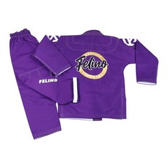 Felino Purple Kid Premium BJJ Gi Uniform Pearl Weave Brazilian Jiu Jitsu Kimono