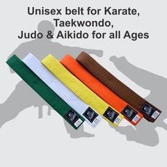Revansh Yellow Karate Belt Martial Arts Taekwondo Judo Rank Belt Kids Adults 0-5