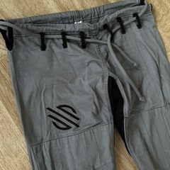 Sanabul Gi BJJ Jiu Jitsu Top & Pants Set Grey Gray Size A1 Heavy Cotton Grapple