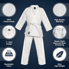 Comfortable and Durable Karate Gi for Unisex — Lightweight Poly-Cotton Fabric