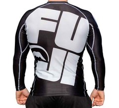 New Big Fuji MMA BJJ Jiu Jitsu LongSleeve Long Sleeve LS Rashguard Rash – Black