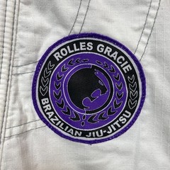 Rolles Gracie Jiu Jitsu Kimono Mens A2L White Purple MMA Jacket