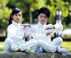 Unisex Kids Tai Chi Cotton Clothing Kung Fu Uniforms Wushu Martial Arts Suit Set