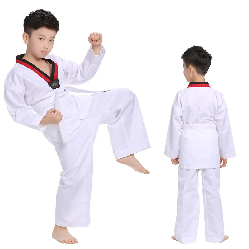 Judo Clothing Children WTF Karate Adult Uniforms White Taekwondo Long Sleeve