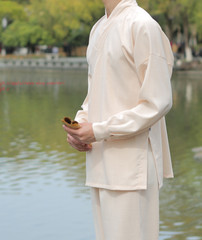 Linen Unisex Shaolin Wudang Taoist Robe Tai chi Uniform Martial arts Kung fu Set