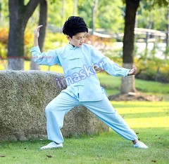 Unisex Kids Tai Chi Cotton Clothing Kung Fu Uniforms Wushu Martial Arts Suit Set