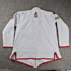 Keiko Raca Kimono Brazilian Jiu Jitsu White Gi Top Size 4 BJJ Gold Heavyweight