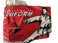 Century Martial Art Uniform White Size2 w/ 2 ~White Belts Taekwondo NIP