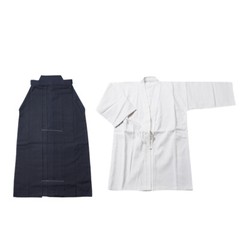 Kendo Uniform Set-Standard – White gi with navy blue hakama – kendo uniform kend